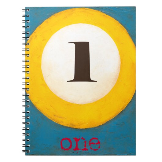 Nahes Bild der Nummer-1-Pool-Ball Notizblock (Vorderseite)