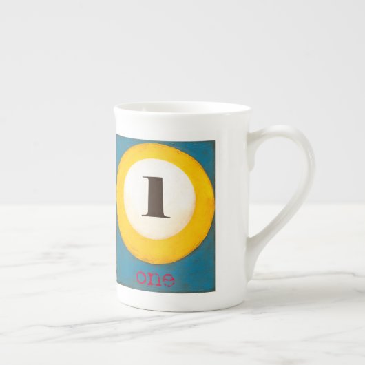 Nahes Bild der Nummer 1-Pool-Ball Porzellantasse (Rechts)