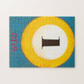 Nahes Bild der Nummer 1-Pool-Ball Puzzle (Horizontal)