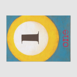 Nahes Bild der Nummer 1-Pool-Ball Seidenpapier