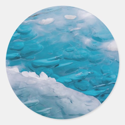 Nahes Blaueis Runder Aufkleber (Vorderseite)