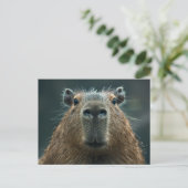 Nahes Capybara-Portrait Postkarte (Stehend Vorderseite)