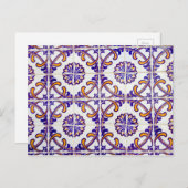 Nahes Fliesenmuster, Portugal Postkarte (Vorne/Hinten)