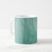 Nahes Foto aus grünem Stoff Kaffeetasse (Vorderseite Links)