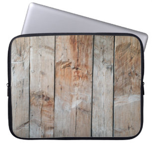 Nahes Foto aus Holz Laptopschutzhülle