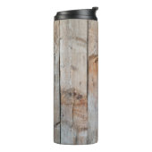 Nahes Foto aus Holz Thermosbecher (Nach links gedreht)