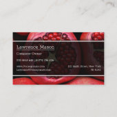 Nahes Foto eines Granatapfels - Visitenkarte (Rückseite)