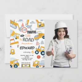 Nahes Foto für den Straßenbau Einladung