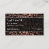 Nahes Foto Kaffeebohnen - Visitenkarte (Rückseite)