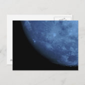 Nahes Foto Vollmond in Blau Postkarte (Vorne/Hinten)