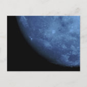 Nahes Foto Vollmond in Blau Postkarte (Vorderseite)