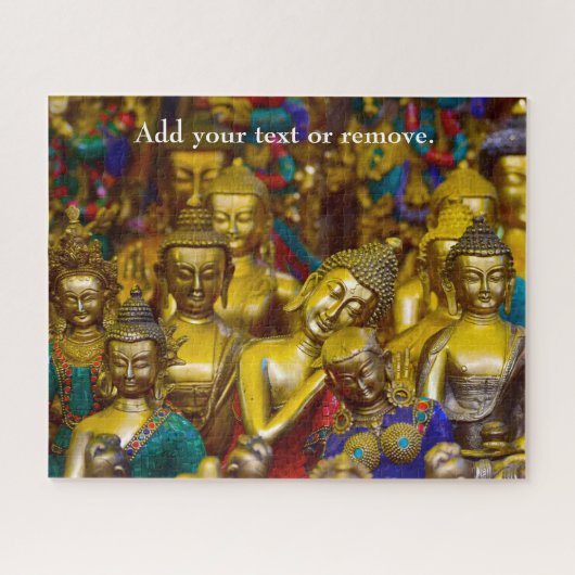 Nahes Foto von goldenen Buddha-Statuen: Puzzle (Horizontal)