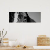 Nahes Horse Eye Schwarz & Weiß Poster (Küche)