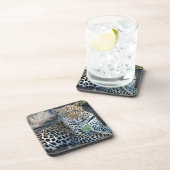 Nahes Leopardenportrait Getränkeuntersetzer (Rechte Seite)