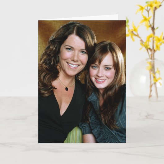 Nahes Lorelai & Rory Portrait Karte (Gelbe Blume)