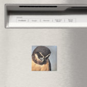 Nahes Owl, das wütend auf den Hafen schaut Magnet (In Situ (Geschirrspüler))