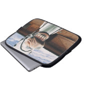 Nahes Pferd mit Mundöffnung Laptopschutzhülle (Vorne Knopf)