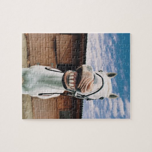 Nahes Pferd mit Mundöffnung Puzzle (Horizontal)