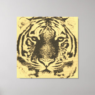 Nahes Portrait des großen Tigers Leinwanddruck