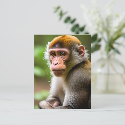 Nahes Portrait eines Affen Postkarte (Stehend Vorderseite)
