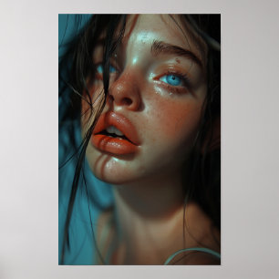 Nahes Portrait eines schönen Girl Poster