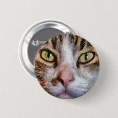Nahes Portrait über lange Haare Button (Vorne & Hinten)