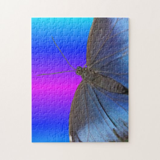 Nahes Puzzle: Blue Morpho Butterfly Puzzle (Vertikal)
