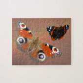 Nahes Puzzle: Pfau und Schmetterling Atalanta Puzzle (Horizontal)