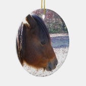 Nahes Reitpferd, Little Brown Pony Keramik Ornament (Rechts)