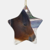 Nahes Reitpferd, Little Brown Pony Keramik Ornament (Rechts)