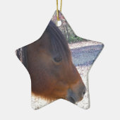 Nahes Reitpferd, Little Brown Pony Keramik Ornament (Links)