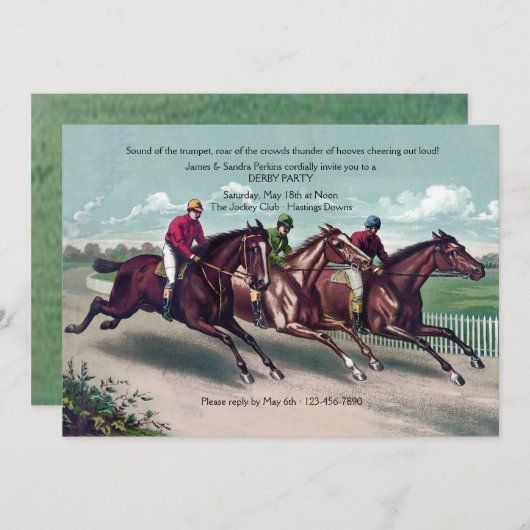 Nahes Rennen Derby Einladung (Vorne/Hinten)