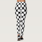 Nahes Schwarz-Weiß-Polka-Dot-Muster Leggings (Rückseite)