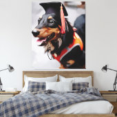 Nahes Up Dackel Hund mit Abschluss Leinwanddruck (Insitu (Schlafzimmer))