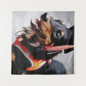 Nahes Up Dackel Hund mit Abschluss Wandteppich (Vorderseite (Horizontal))