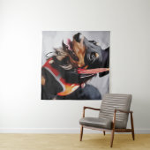 Nahes Up Dackel Hund mit Abschluss Wandteppich (Beispiel (Horizontal))