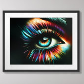 Nahes Up Female Eye Wilde Kosmetik Pastel Zeichnen Poster