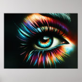 Nahes Up Female Eye Wilde Kosmetik Pastel Zeichnen Poster (Vorne)