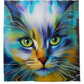 Nahes up of a Colorful Siamese Kitten Duschvorhang (Vorderseite)