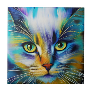 Nahes up of a Colorful Siamese Kitten Fliese