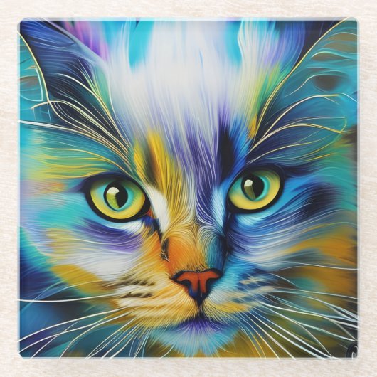 Nahes up of a Colorful Siamese Kitten Glasuntersetzer (Vorderseite)