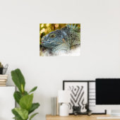 Nahes Up of a Large Scalygreen Iguana Lizard Poster (Heimbüro)