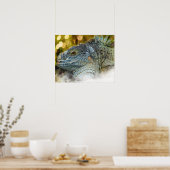 Nahes Up of a Large Scalygreen Iguana Lizard Poster (Küche)