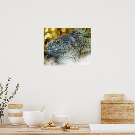 Nahes Up of a Large Scalygreen Iguana Lizard Poster (Küche)