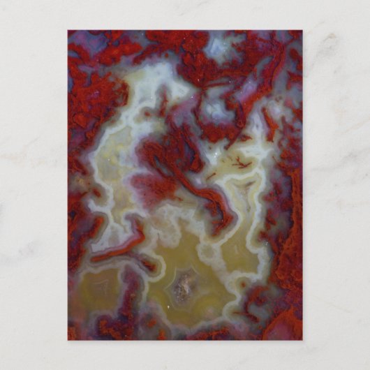 Nahes Up of Red Moss Agate Slab Postkarte (Vorderseite)