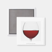 Nahes Weißglas Rotwein Magnet (Vorderseite/Rückseite)