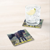 Nahes Wildpferd Rechteckiger Pappuntersetzer (Vor Ort)