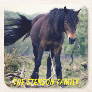 Nahes Wildpferd Rechteckiger Pappuntersetzer