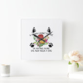 Nähgeschenk | Eine Frau kann nicht mit dem Zählen Quadratische Wanduhr (Zuhause)