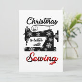 Nähgeschenk | Weihnachten ist besser mit Nähen Dankeskarte (Stehend Vorderseite)